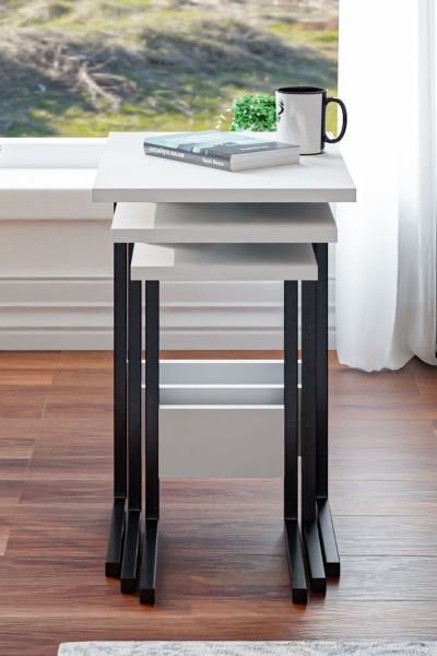 Cera Zg3 3'Lü Eko Zigon Sehpa - Beyaz