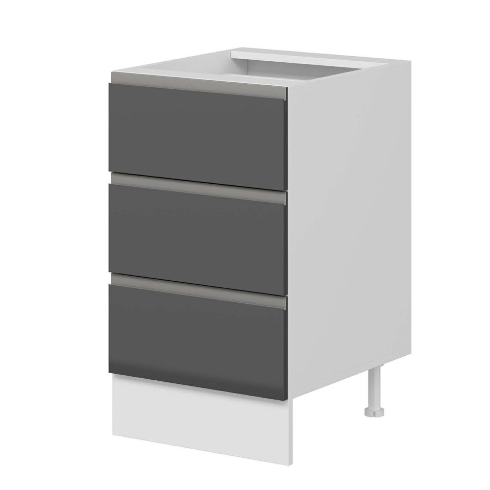 Alvinka Mutfak Modül Hg_J Alt 3Ç 50Cm Dolap Beyaz Antrasit