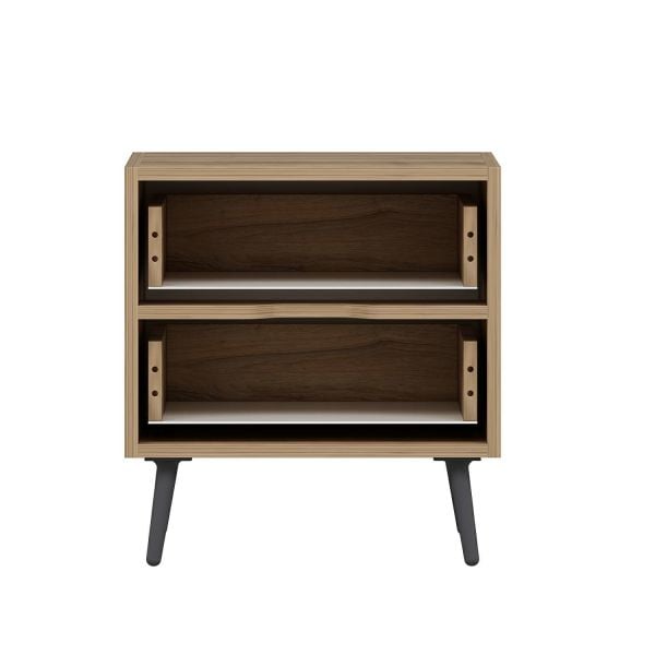 Elina Ayaklı 2 Çekmeceli Komodin - Dore/Antrasit