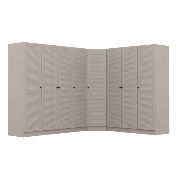 Kale 8 Kapaklı 4 Çekmeceli Köşe Dolap Kumtaşı Mebran Panjur