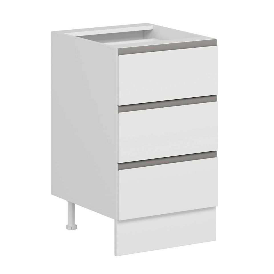 Alvinka Mutfak Modül Hg_J Alt 3Ç 50Cm Dolap Beyaz Beyaz