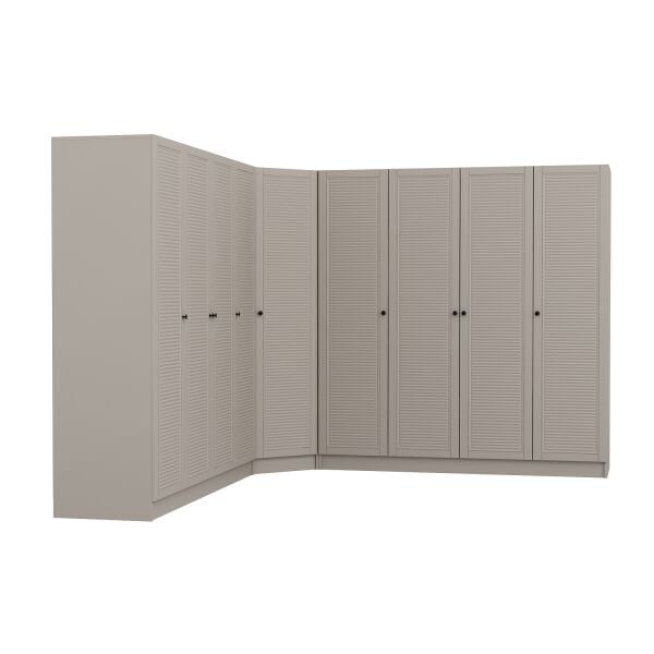 Kale 9 Kapaklı 4 Çekmeceli Köşe Dolap Kumtaşı Mebran Panjur