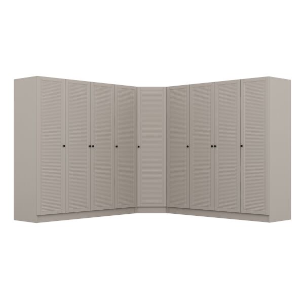 Kale 9 Kapaklı 4 Çekmeceli Köşe Dolap Kumtaşı Mebran Panjur