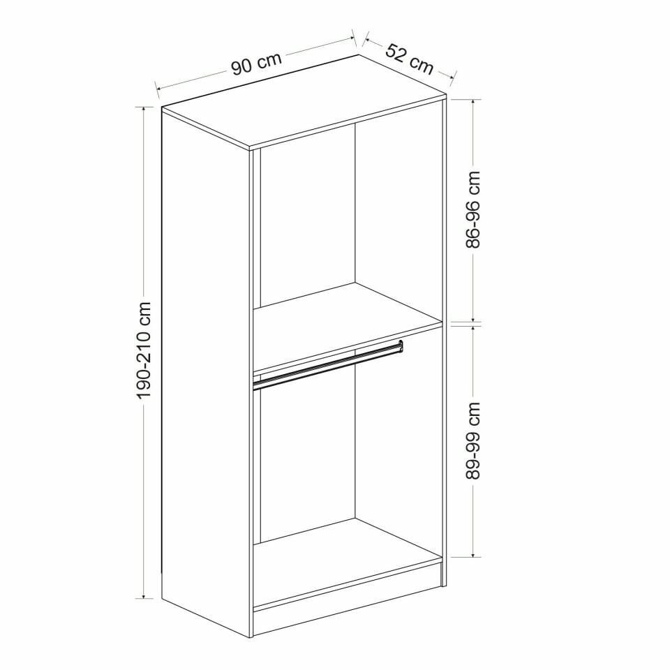 Minar Kale 2 Kapaklı Zincir Dolap - Gardrop - Beyaz