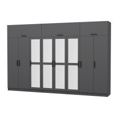 Minar Kale 8 Kapaklı 4 Aynalı 4 Ç Dolap Ve Yüklük Antrasit