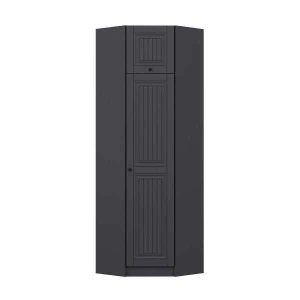 Kale 1 Kapaklı Köşe Dolap + Yüklük Antrasit Mebran İlkbahar 255CM