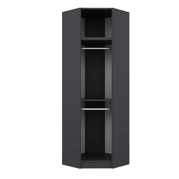 Kale 1 Kapaklı Köşe Dolap + Yüklük Antrasit Mebran İlkbahar 255CM