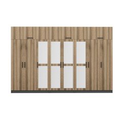 Minar Kale 8 Kapaklı 4 Aynalı 4 Ç Dolap Ve Yüklük Antrasit Dore