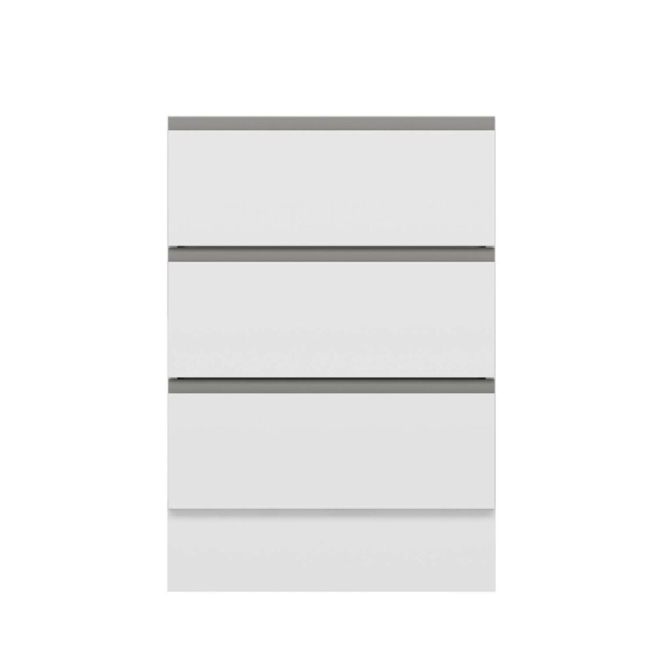 Alvinka Mutfak Modül Hg_J Alt 3Ç 60Cm Dolap Beyaz Beyaz