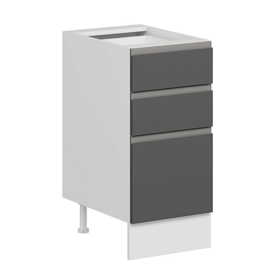 Alvinka Mutfak Modül Hg_J Alt 3Ç1B2K 40Cm Dolap Beyaz Antrasit