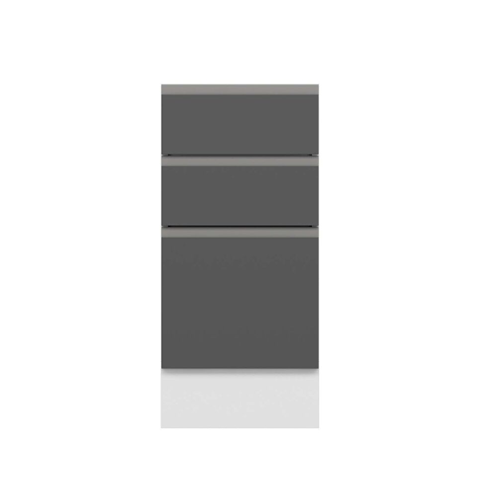Alvinka Mutfak Modül Hg_J Alt 3Ç1B2K 40Cm Dolap Beyaz Antrasit
