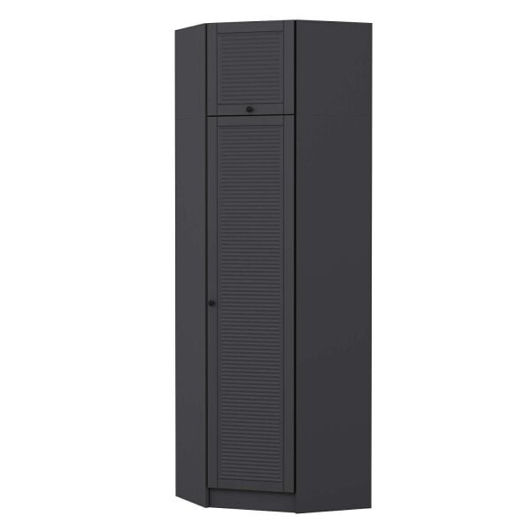 Kale 1 Kapaklı Köşe Dolap Antrasit Mebran Panjur + Yüklük