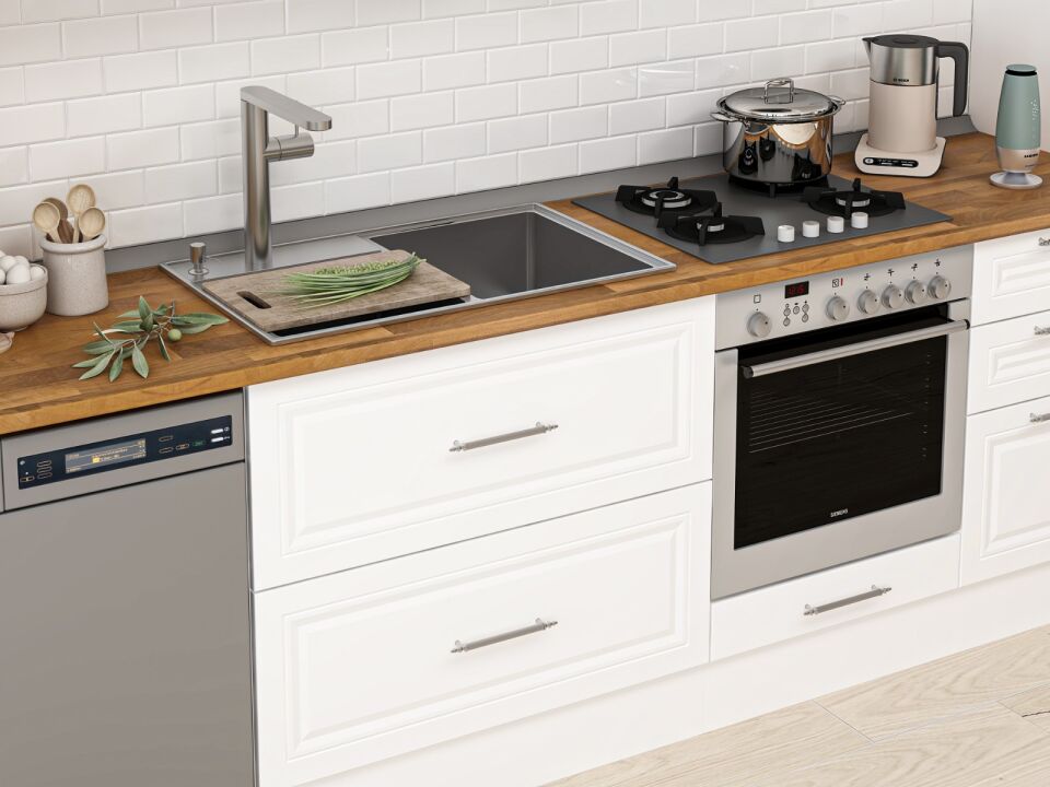 Alvinka 410X240 Cm Klasik Mebran Mutfak Dolabı Mbb-E90B60S60-2
