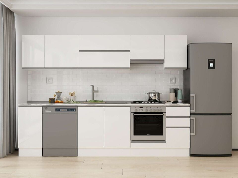 Alvinka 290X210 Cm High Gloss Mutfak Dolabı M-E90S40S40-1