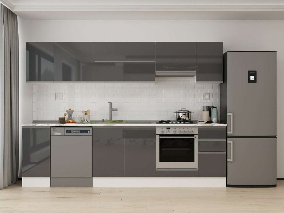 Alvinka 290X210 Cm High Gloss Mutfak Dolabı M-E90S40S40-1