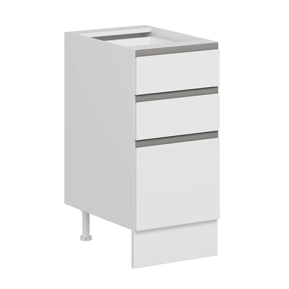 Alvinka Mutfak Modül Hg_J Alt 3Ç1B2K 40Cm Dolap Beyaz Beyaz