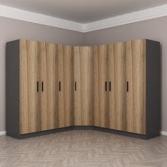 Minar Kale 7 Kapaklı 4 Ç Köşe Dolap Antrasit Dore