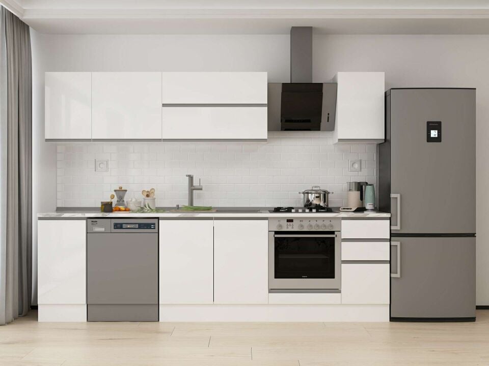 Alvinka 290X210 Cm High Gloss Mutfak Dolabı M-E90S40S40-2