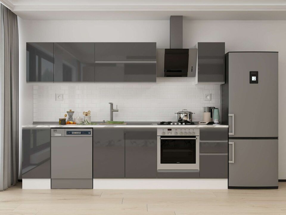 Alvinka 290X210 Cm High Gloss Mutfak Dolabı M-E90S40S40-2