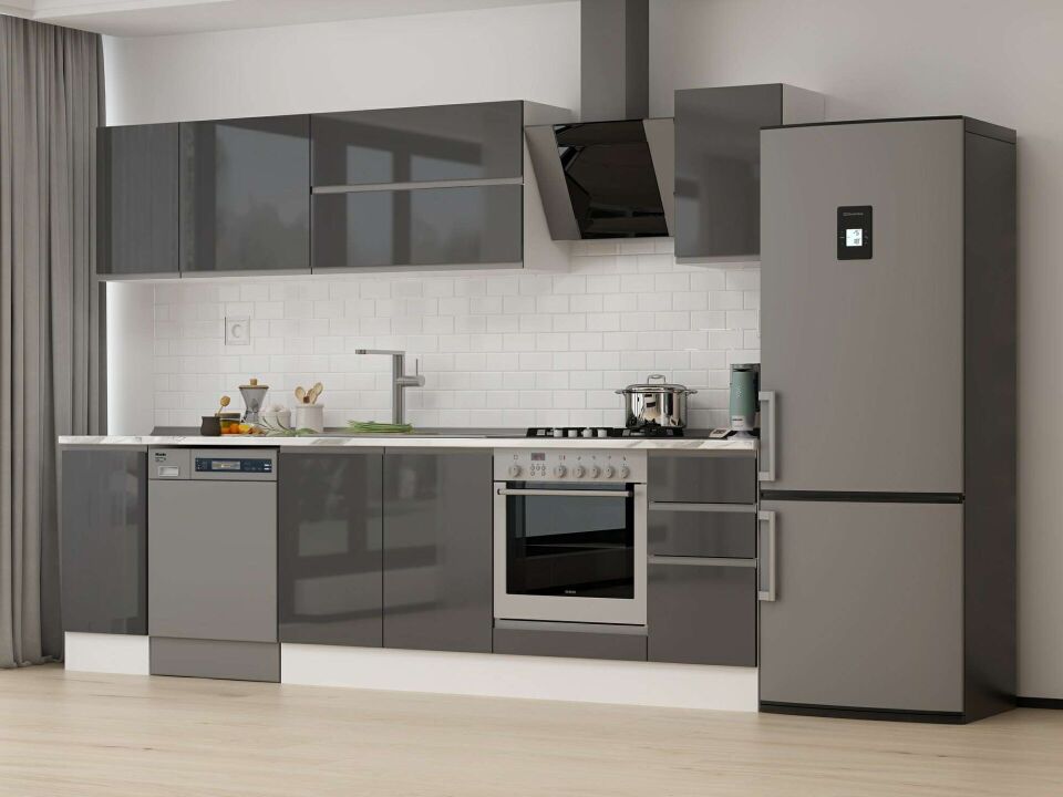 Alvinka 290X210 Cm High Gloss Mutfak Dolabı M-E90S40S40-2