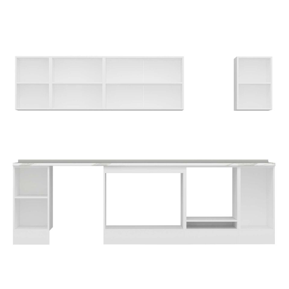 Alvinka 290X210 Cm High Gloss Mutfak Dolabı M-E90S40S40-2 High Gloss | Antrasit - Mdf