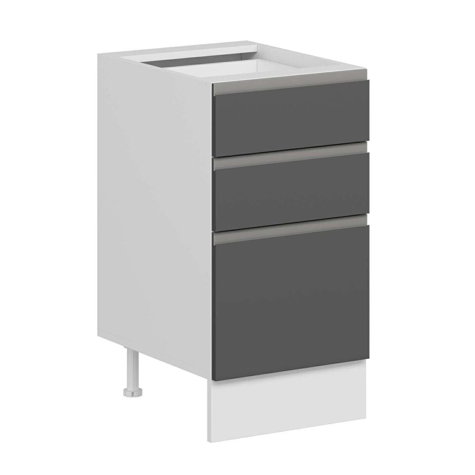 Alvinka Mutfak Modül Hg_J Alt 3Ç1B2K 45Cm Dolap Beyaz Antrasit