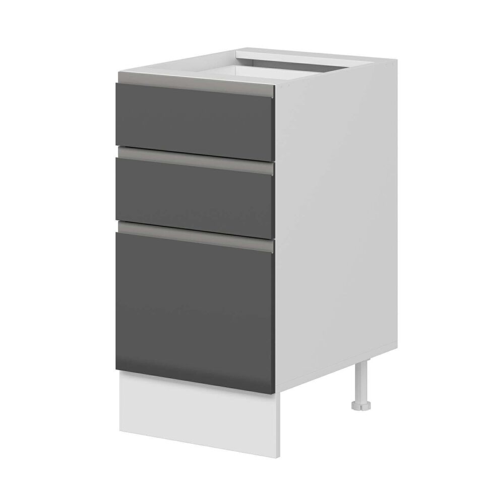 Alvinka Mutfak Modül Hg_J Alt 3Ç1B2K 45Cm Dolap Beyaz Antrasit