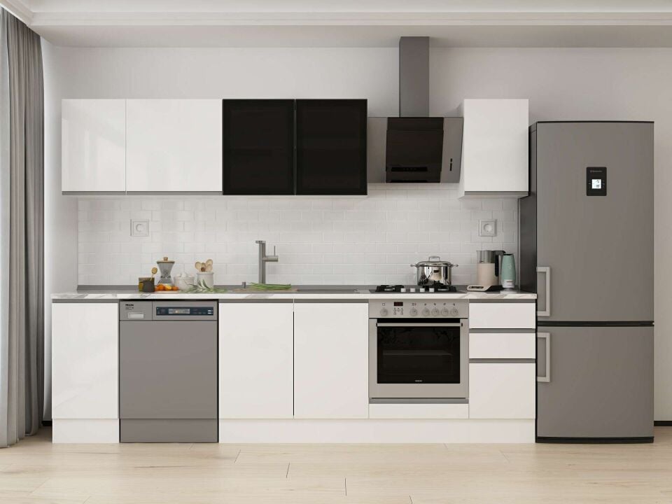 Alvinka 290X210 Cm High Gloss Mutfak Dolabı M-E90S40S40-3