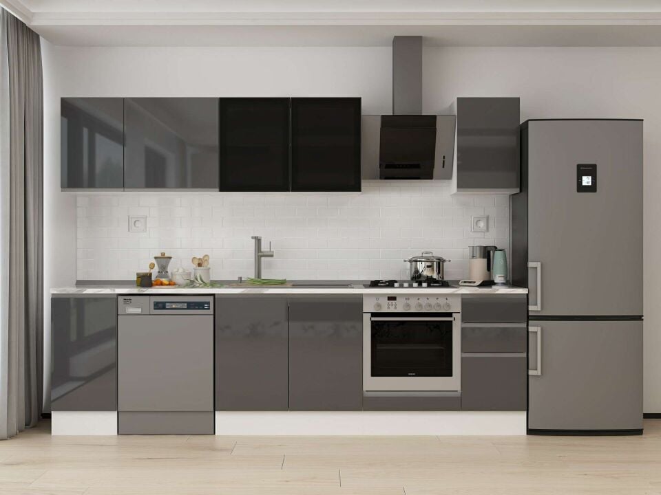 Alvinka 290X210 Cm High Gloss Mutfak Dolabı M-E90S40S40-3