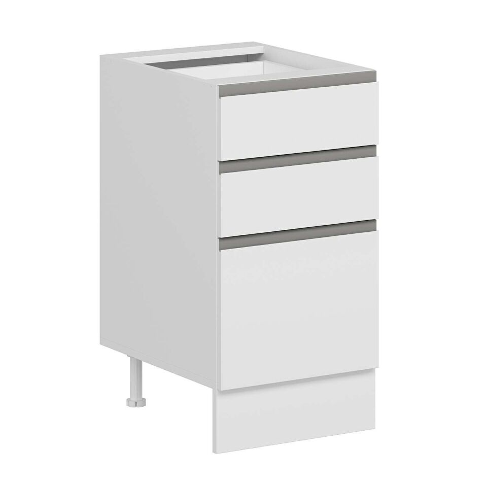 Alvinka Mutfak Modül Hg_J Alt 3Ç1B2K 45Cm Dolap Beyaz Beyaz