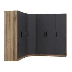 Minar Kale 7 Kapaklı 4 Ç Köşe Dolap Dore Antrasit