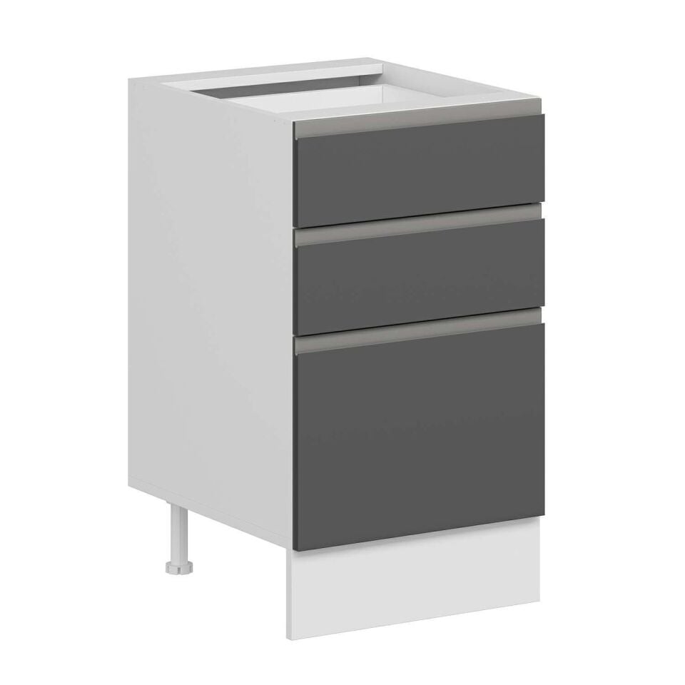 Alvinka Mutfak Modül Hg_J Alt 3Ç1B2K 50Cm Dolap Beyaz Antrasit