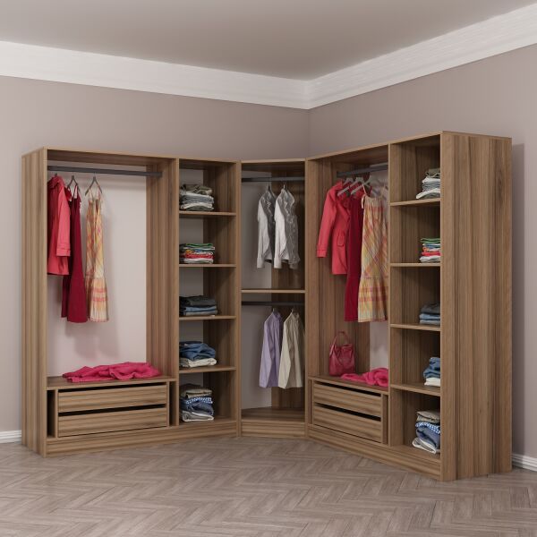 Minar Kale 7 Kapaklı 4 Ç Köşe Dolap Dore Antrasit