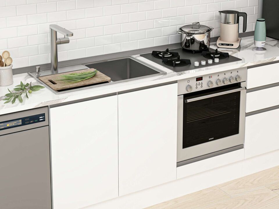 Alvinka 320X210 Cm High Gloss Mutfak Dolabı M-E90S50S60-2 High Gloss | Beyaz - Suntalam