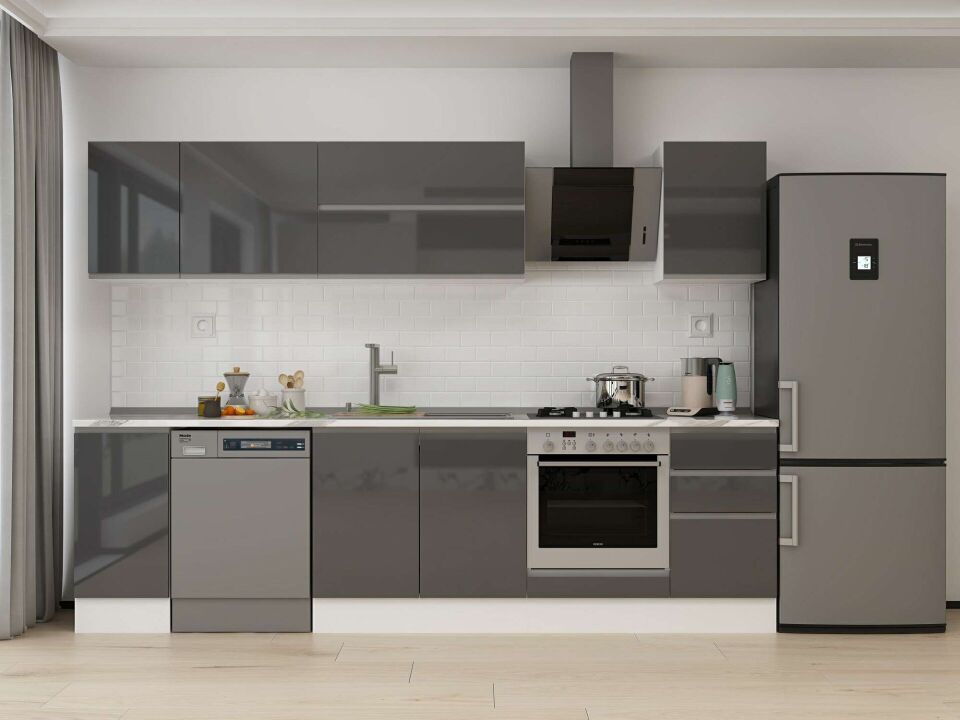 Alvinka 295X210 Cm High Gloss Mutfak Dolabı M-E90S40S45-2