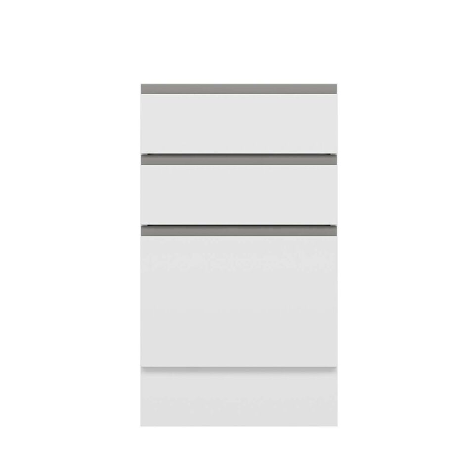 Alvinka Mutfak Modül Hg_J Alt 3Ç1B2K 50Cm Dolap Beyaz Beyaz