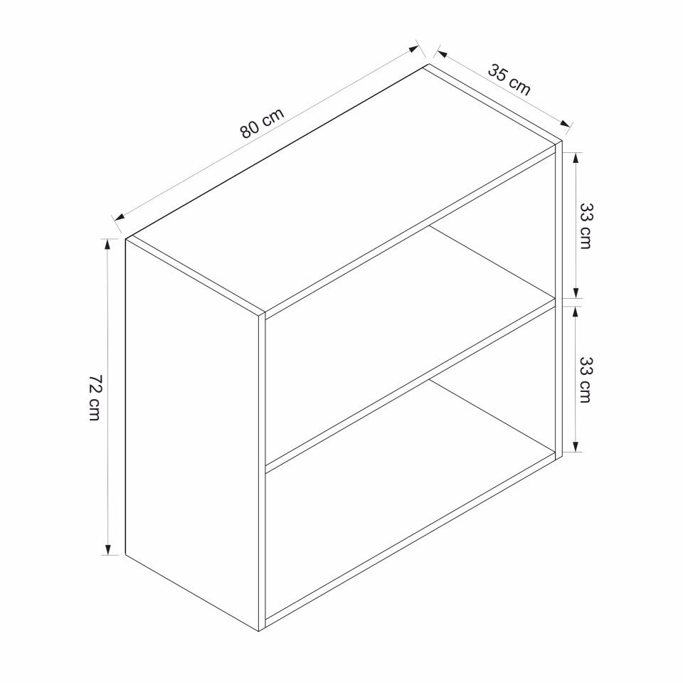 Alvinka Mutfak Modül Mbr_B Üst 2Yk1R 80-H72Cm Dolap Beyaz Kumtaşı Mdf