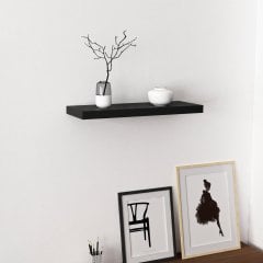 Minar Gizli Tutuculu Duvar Rafı 60 cm - M.Siyah