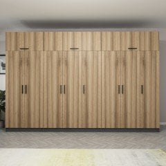 Minar Kale 8 Kapaklı 4 Çekmeceli Dolap Ve Yüklük Antrasit Dore