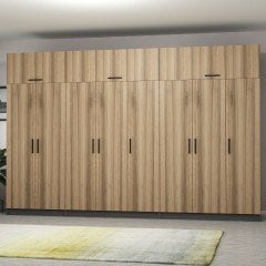 Minar Kale 8 Kapaklı 4 Çekmeceli Dolap Ve Yüklük Antrasit Dore