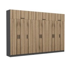 Minar Kale 8 Kapaklı 4 Çekmeceli Dolap Ve Yüklük Antrasit Dore