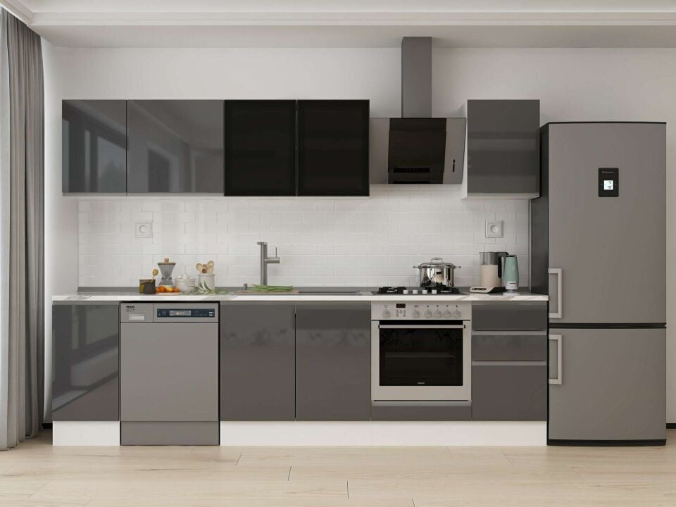 Alvinka 295X210 Cm High Gloss Mutfak Dolabı M-E90S40S45-3