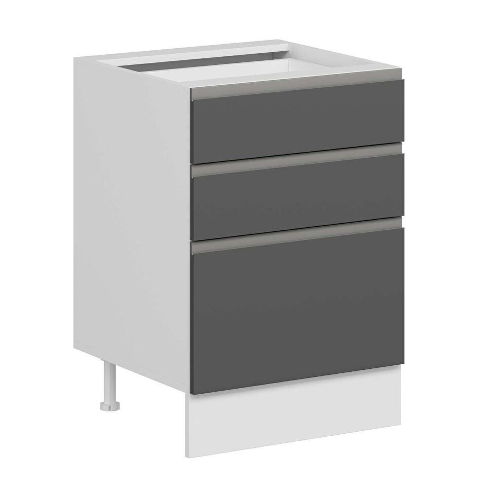 Alvinka Mutfak Modül Hg_J Alt 3Ç1B2K 60Cm Dolap Beyaz Antrasit