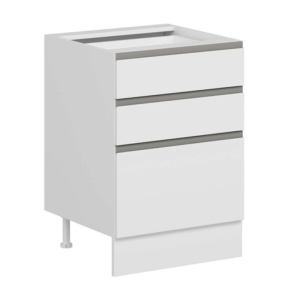 Alvinka Mutfak Modül Hg_J Alt 3Ç1B2K 60Cm Dolap Beyaz Beyaz