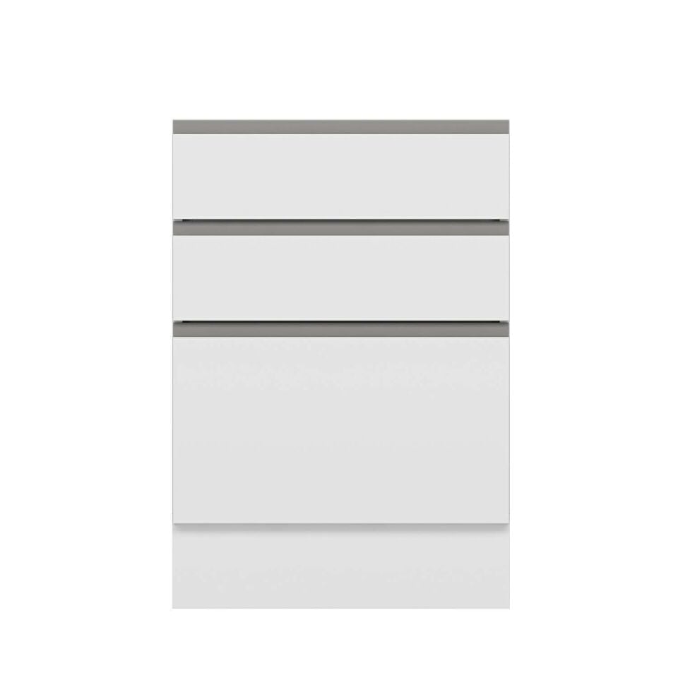 Alvinka Mutfak Modül Hg_J Alt 3Ç1B2K 60Cm Dolap Beyaz Beyaz