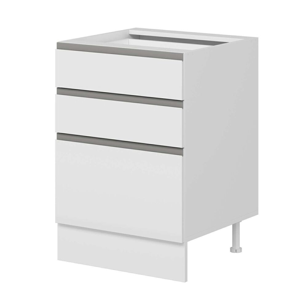 Alvinka Mutfak Modül Hg_J Alt 3Ç1B2K 60Cm Dolap Beyaz Beyaz