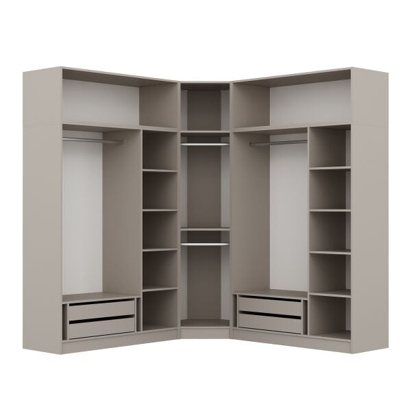 Kale 7 Kapaklı 4 Çekmeceli Köşe Dolap + Yüklük Kumtaşı Mebran Panjur