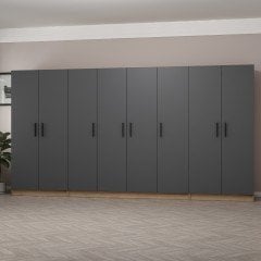 Minar Kale 8 Kapaklı 2 Ç Dolap Dore Antrasit