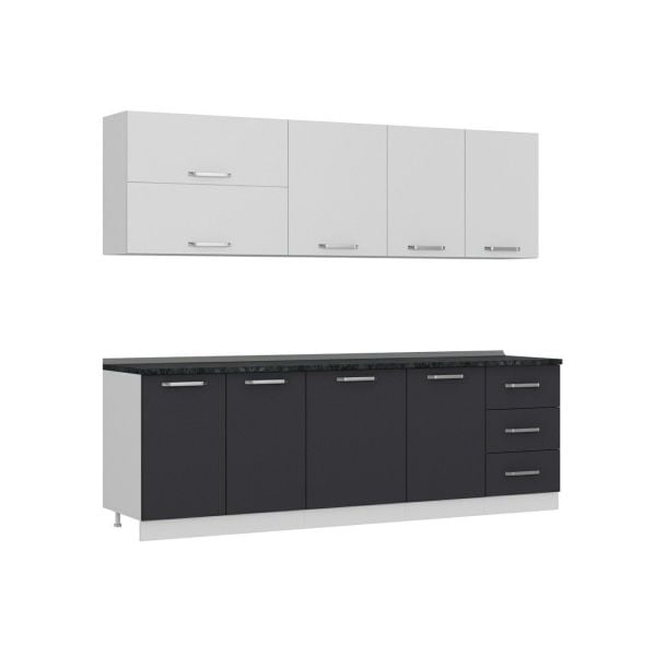 Minar 250 Cm Mutfak Dolabı Beyaz Antrasit 250-A1