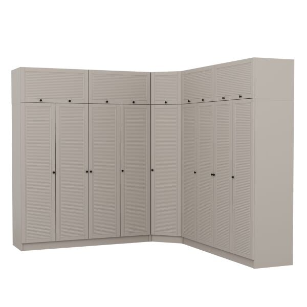 Kale 9 Kapaklı 4 Çekmeceli Köşe Dolap + Yüklük Kumtaşı Mebran Panjur